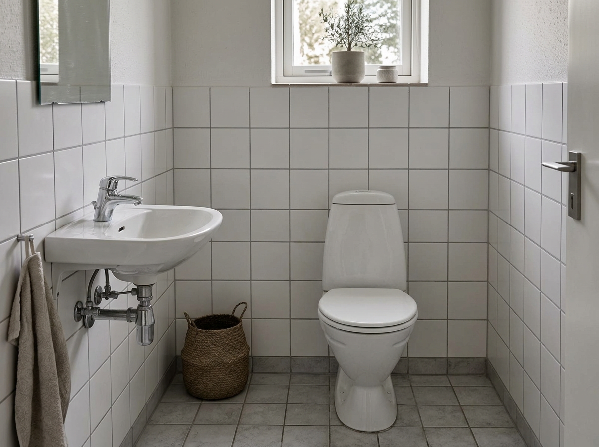 Gæstetoilet med hængetoilet – før